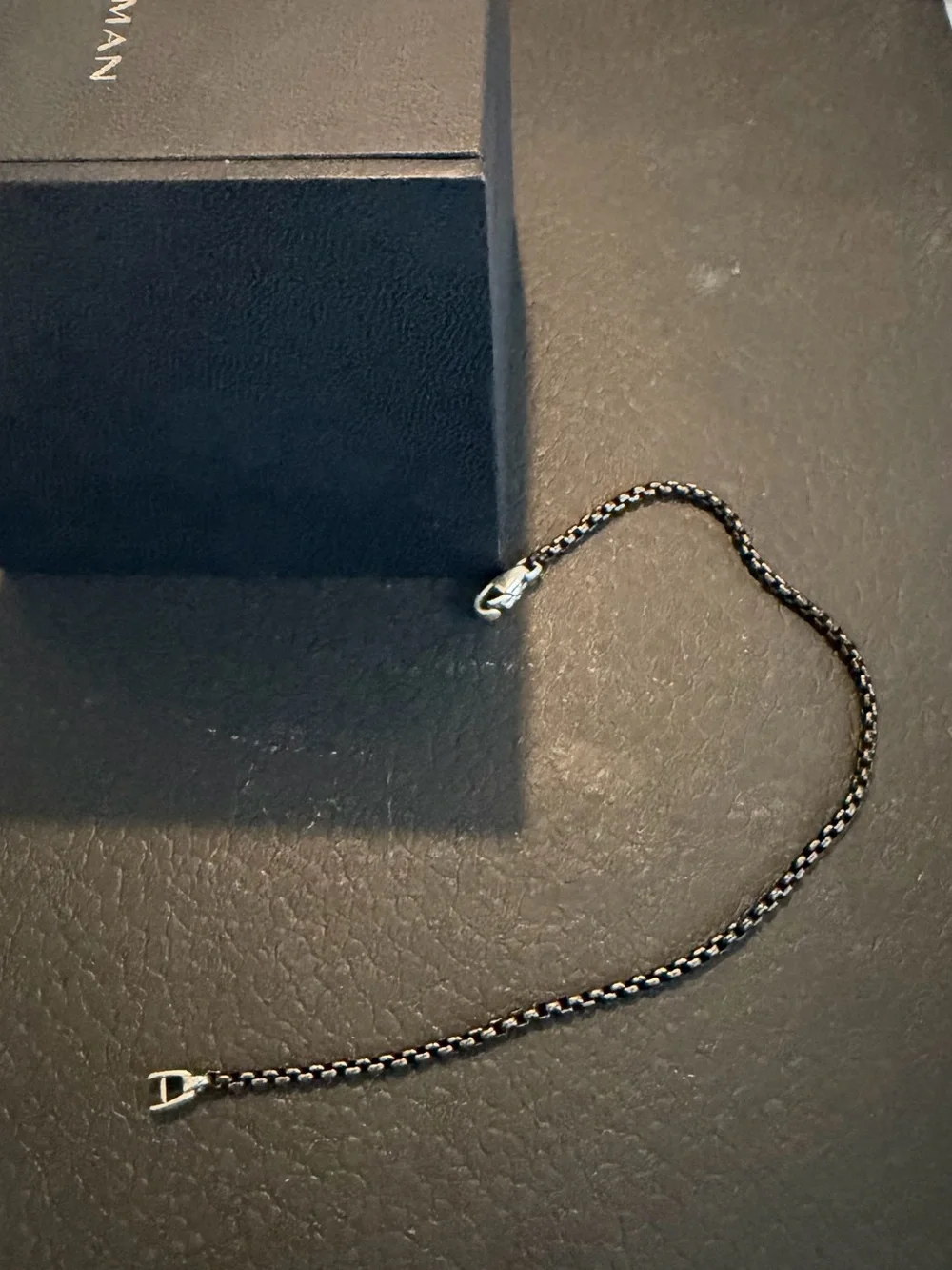 David Yurman Black Box Chain bracelet large   with Silver Clasp